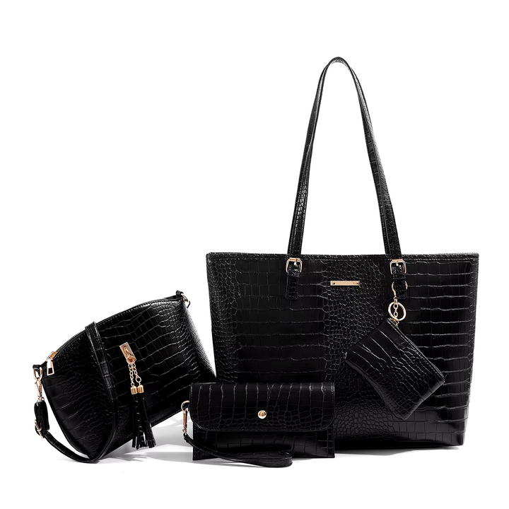 LARISSA | RETRO CROSSGRAIN 4-PIECE TOTE SET