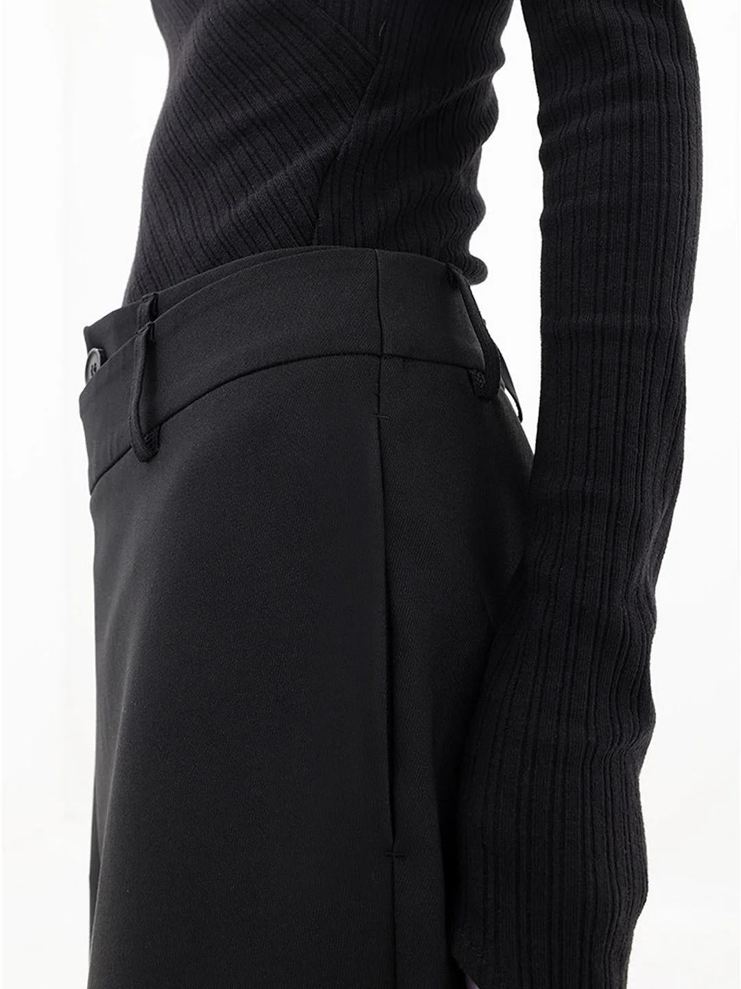 HARPER | ASYMMETRY WIDE-LEG TROUSERS