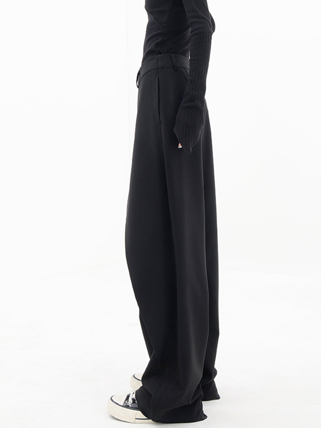 HARPER | ASYMMETRY WIDE-LEG TROUSERS