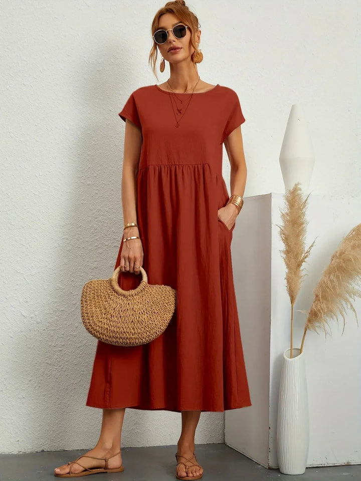 SERAFINA | ELEGANT CASUAL COTTON-BLEND DRESS