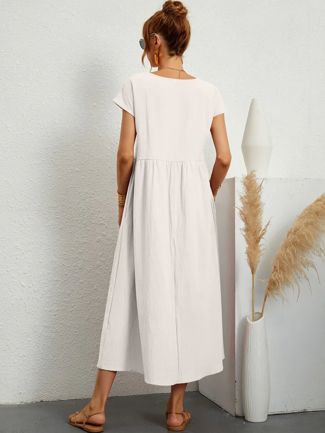 SERAFINA | ELEGANT CASUAL COTTON-BLEND DRESS