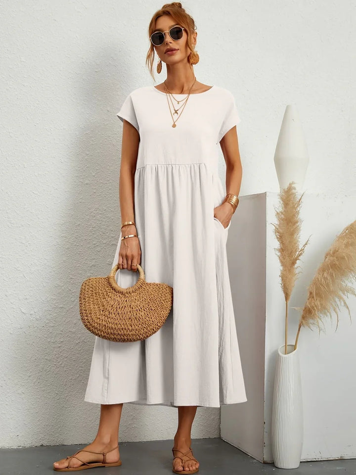 SERAFINA | ELEGANT CASUAL COTTON-BLEND DRESS