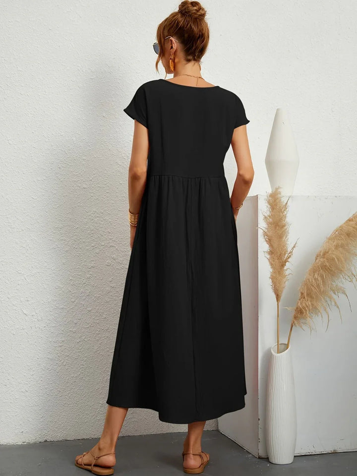 SERAFINA | ELEGANT CASUAL COTTON-BLEND DRESS