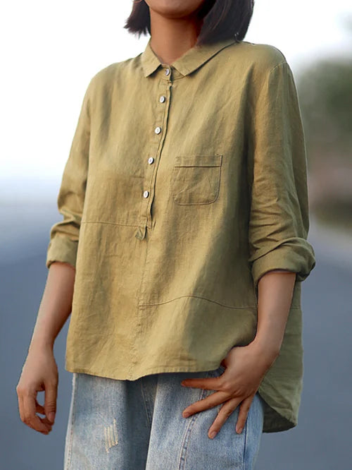 LIVIA | WOMEN'S LINEN LONG SLEEVE SHIRT